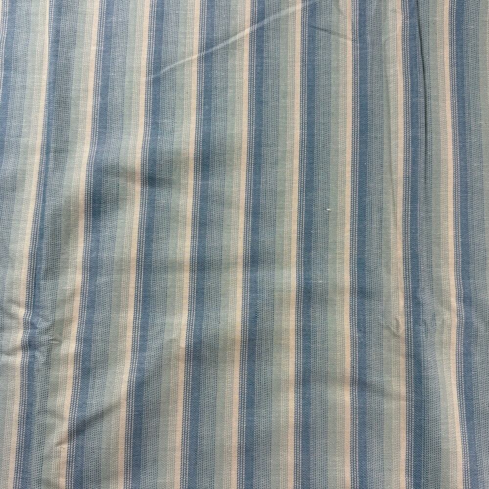 Vintage blue and white stripe yarndye fabric yardage